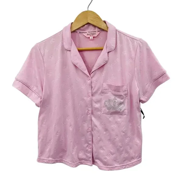 Juicy couture pink velvet pajama top - Picture 2 of 3